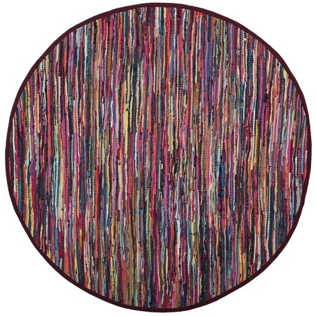 Safavieh 4 x 4 ft. Rag Rug Hand Woven Round Area RugMulti-Color RAR128G-4R